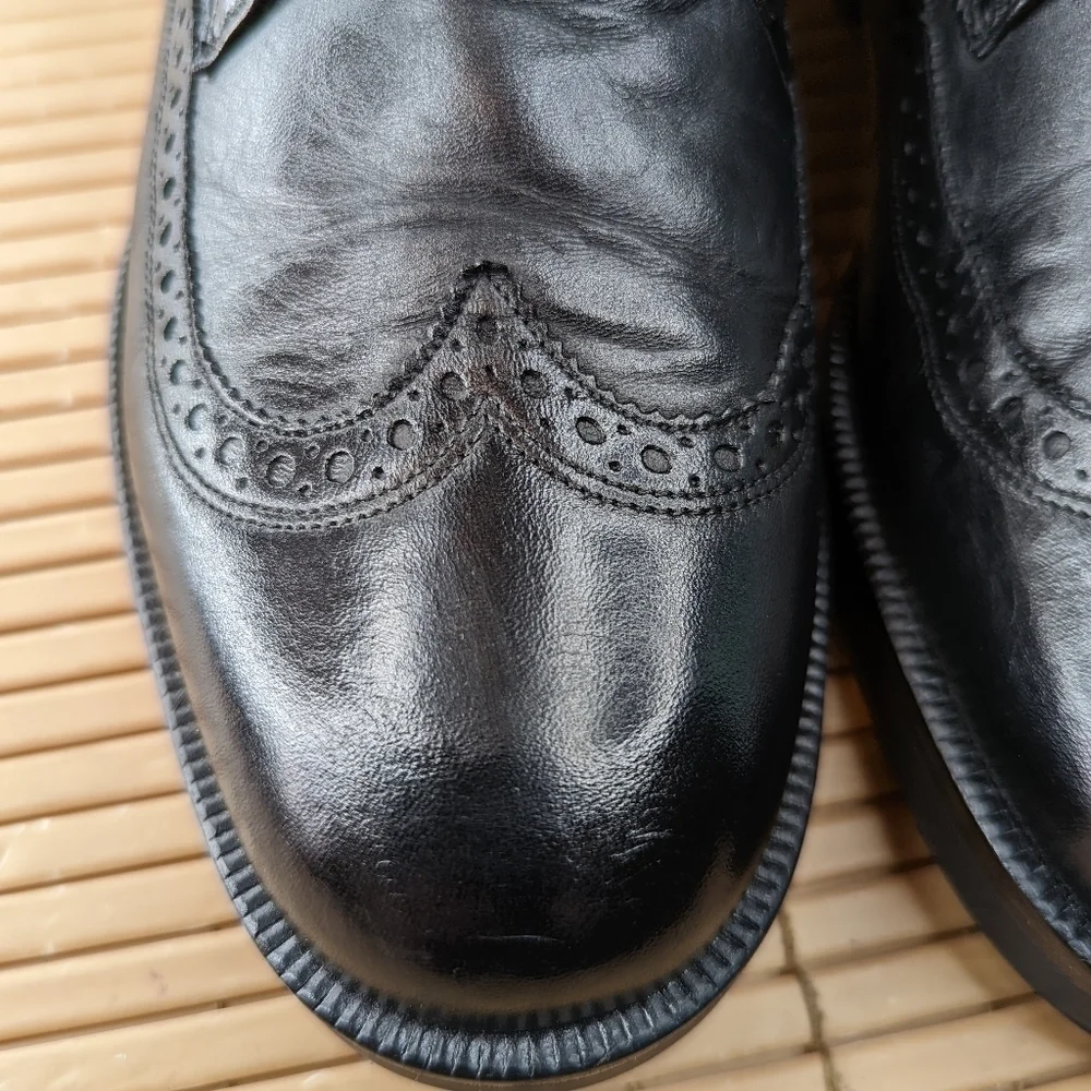 BALLY of Switzerland Vasano Fullerton Mens Single Monk Strap Wingtip Black leath